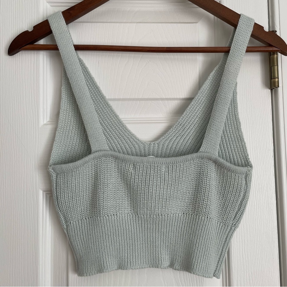 NEW Z SUPPLY Summer Sweater Cami Crop Tank Top Skylight Blue/Green - Picture 8 of 14
